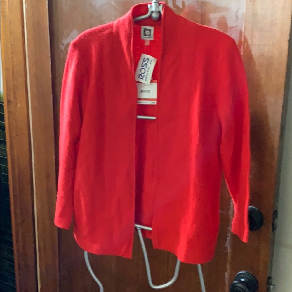 Anne Klein red cashmere brand new